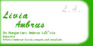 livia ambrus business card